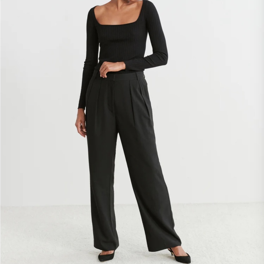 Jenni Kayne Black Wide-Leg Trousers - Picture 2 of 8